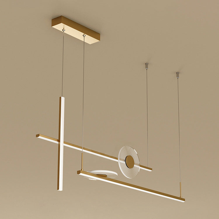 Modern Lighting Chandelier Linear Island Lighting Metal 5 Light Island Pendant Lights