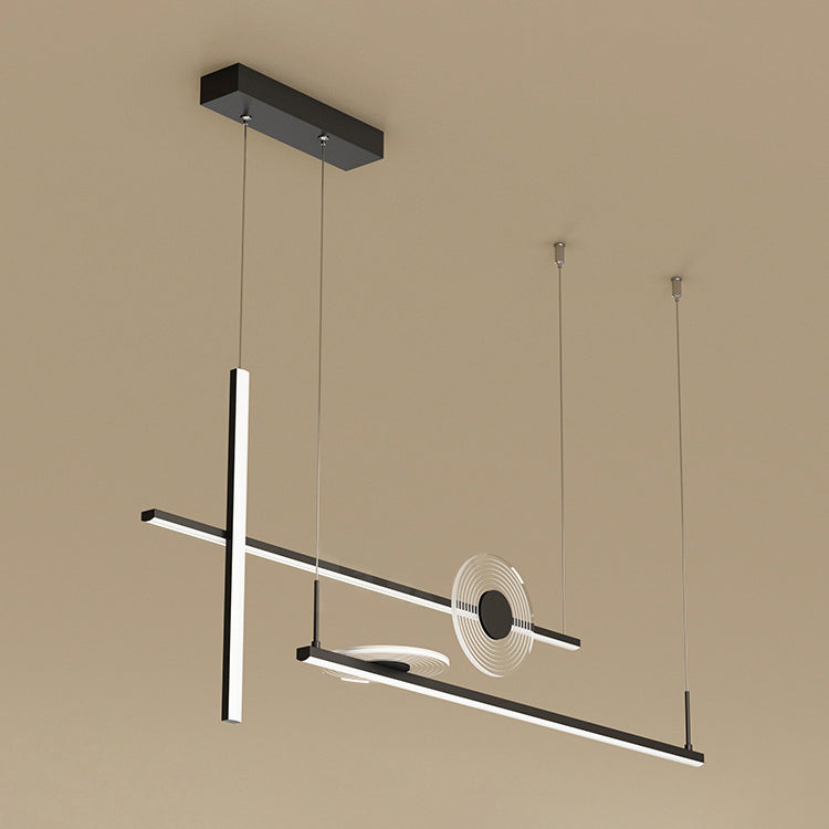 Modern Lighting Chandelier Linear Island Lighting Metal 5 Light Island Pendant Lights