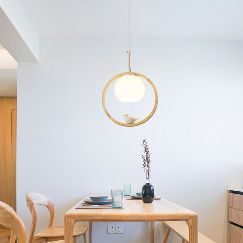 Holz nordisch moderne hängende Anhänger Licht 1-Licht-Tropfen Anhänger für Balkon