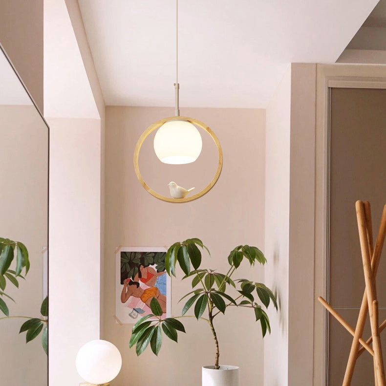 Holz nordisch moderne hängende Anhänger Licht 1-Licht-Tropfen Anhänger für Balkon