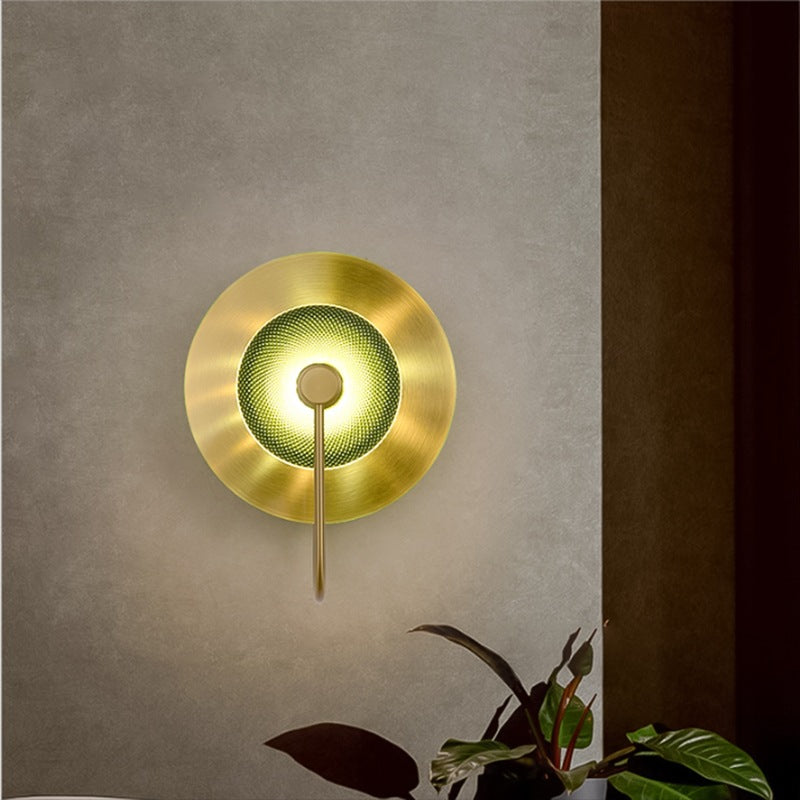 Modern Circle Wall Mounted Light Glass 1-Light Wall Lamps for Living Room