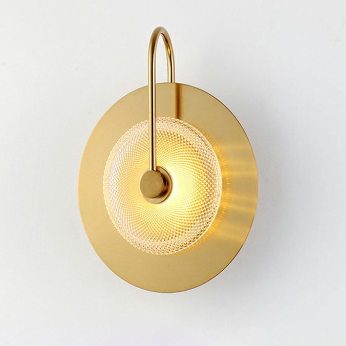 Modern Circle Wall Mounted Light Glass 1-Light Wall Lamps for Living Room