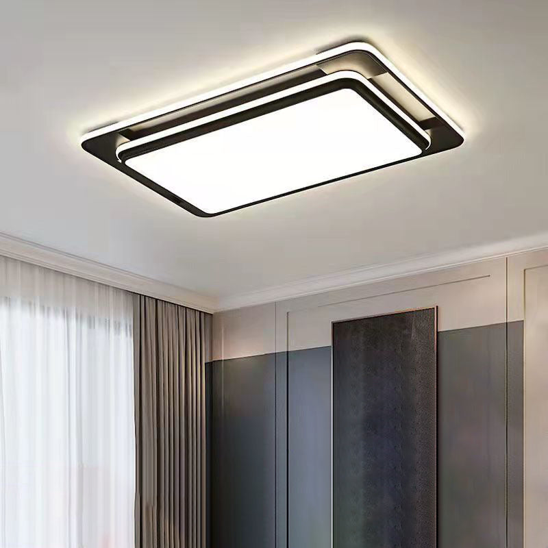 Black Modern Style Flush Ceiling Lights 1-Light Geometric Acrylic Flush Mount Fixture