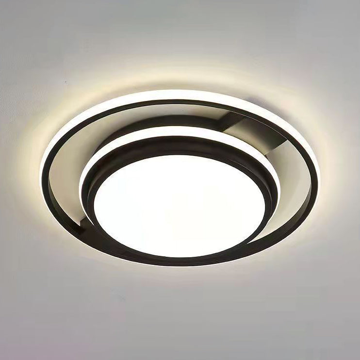 Black Modern Style Flush Ceiling Lights 1-Light Geometric Acrylic Flush Mount Fixture