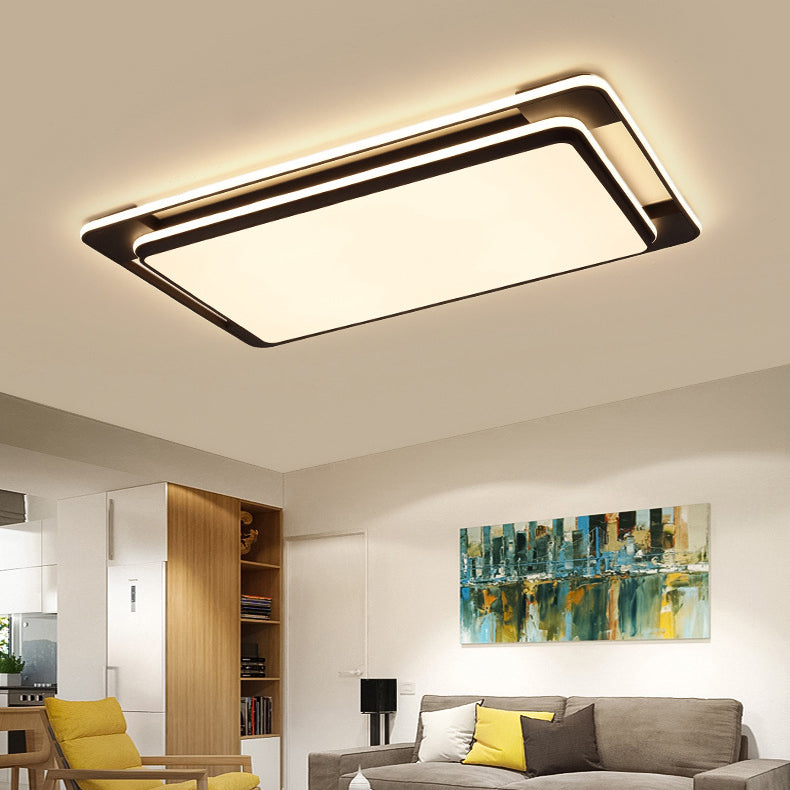 Black Modern Style Flush Ceiling Lights 1-Light Geometric Acrylic Flush Mount Fixture