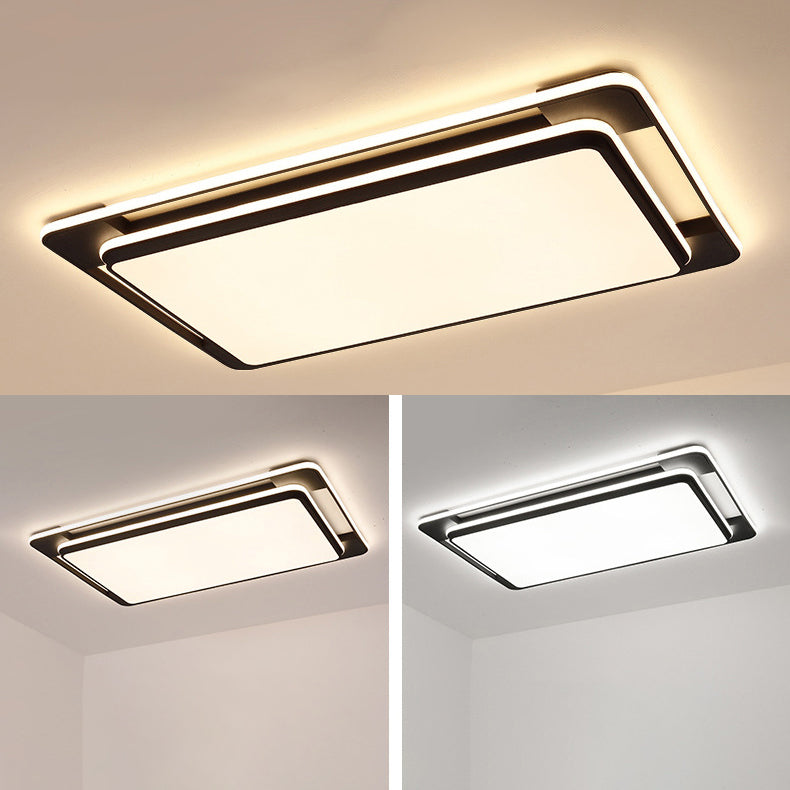 Black Modern Style Flush Ceiling Lights 1-Light Geometric Acrylic Flush Mount Fixture