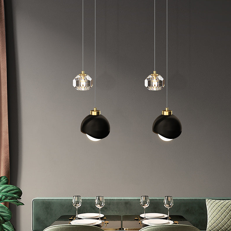 Contemporary Hanging Ceiling Light Crystal 2-Light Ceiling Pendant Light