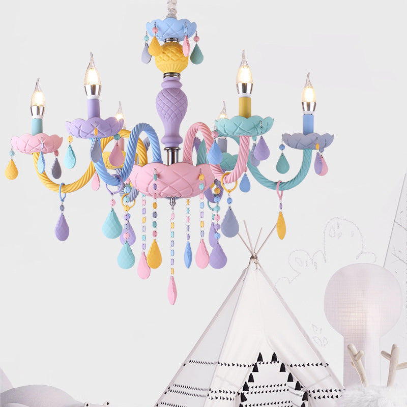 Bunte Metall Kronleuchter anheizt helle gebogene Arme moderne Stil Multi -Lichter -Federung Licht