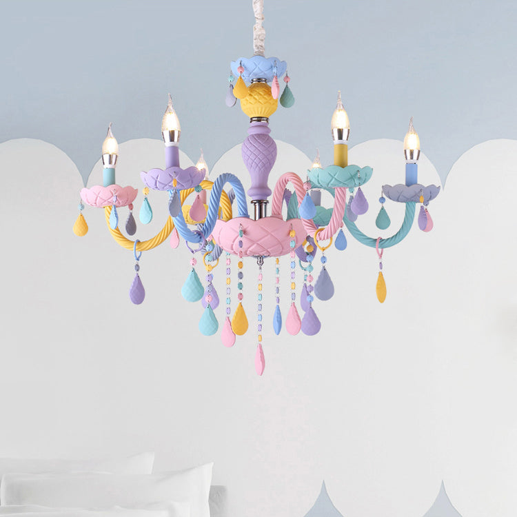 Bunte Metall Kronleuchter anheizt helle gebogene Arme moderne Stil Multi -Lichter -Federung Licht