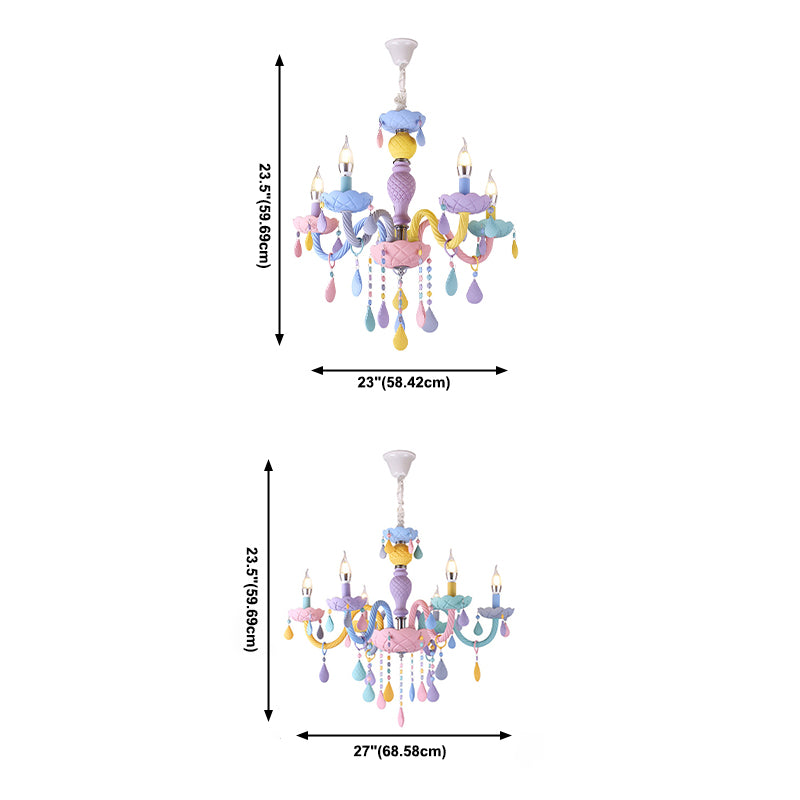 Bunte Metall Kronleuchter anheizt helle gebogene Arme moderne Stil Multi -Lichter -Federung Licht