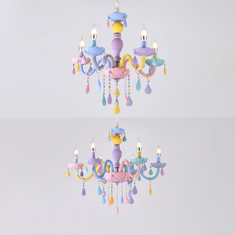 Bunte Metall Kronleuchter anheizt helle gebogene Arme moderne Stil Multi -Lichter -Federung Licht