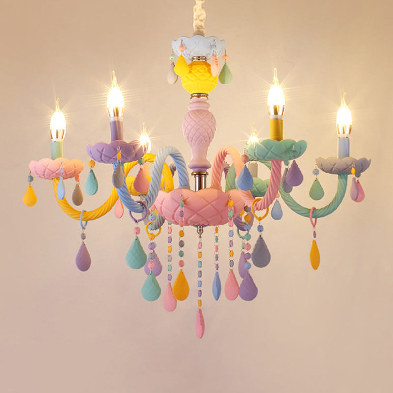 Bunte Metall Kronleuchter anheizt helle gebogene Arme moderne Stil Multi -Lichter -Federung Licht