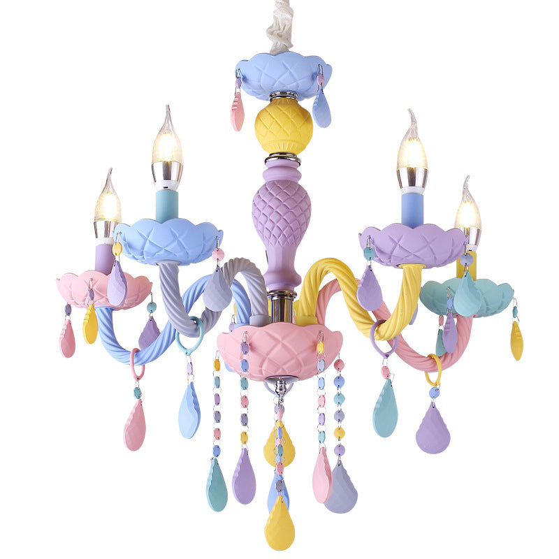 Bunte Metall Kronleuchter anheizt helle gebogene Arme moderne Stil Multi -Lichter -Federung Licht