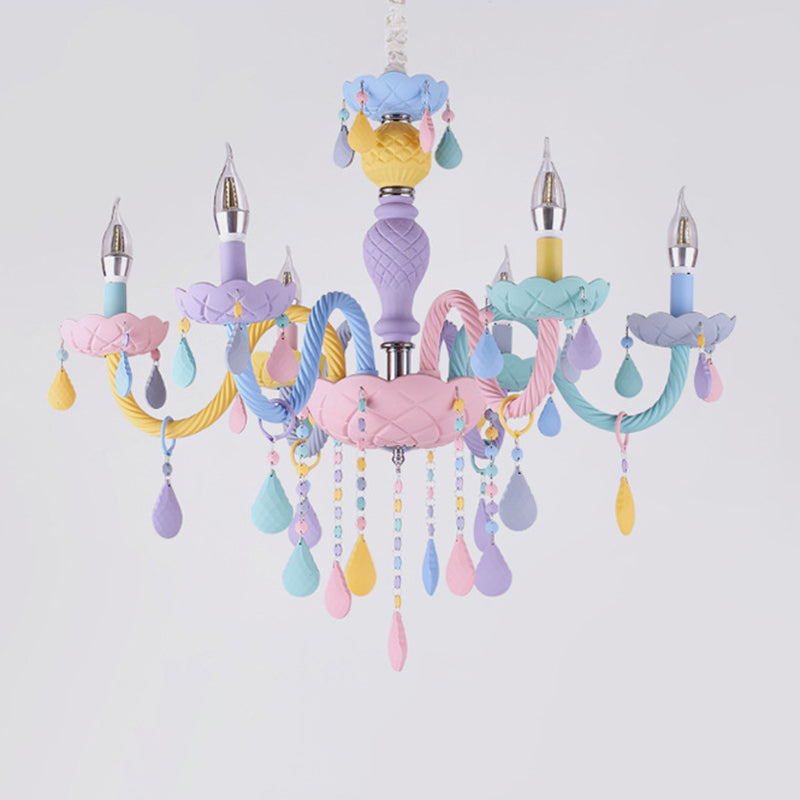 Bunte Metall Kronleuchter anheizt helle gebogene Arme moderne Stil Multi -Lichter -Federung Licht