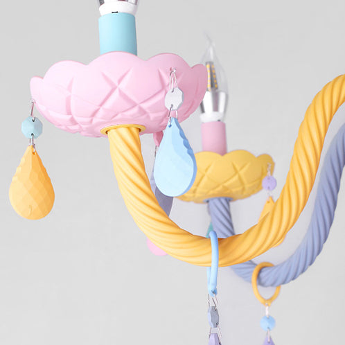 Bunte Metall Kronleuchter anheizt helle gebogene Arme moderne Stil Multi -Lichter -Federung Licht