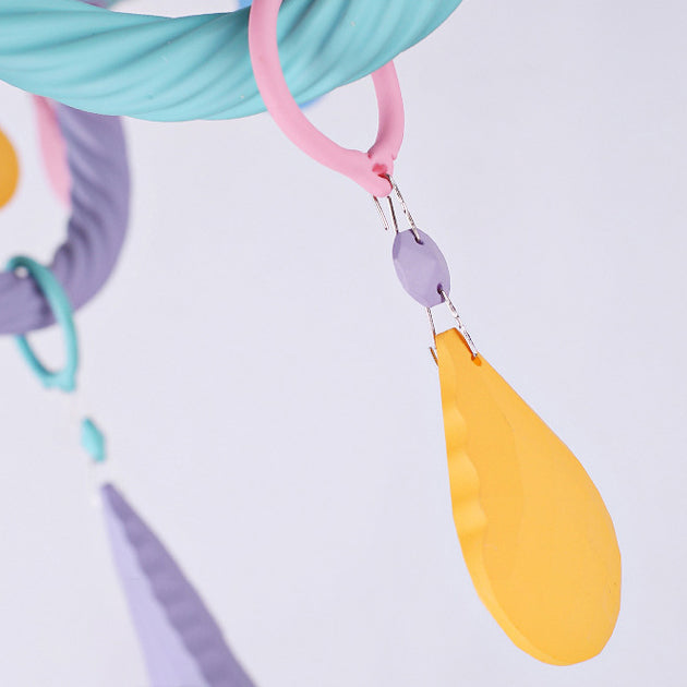 Bunte Metall Kronleuchter anheizt helle gebogene Arme moderne Stil Multi -Lichter -Federung Licht