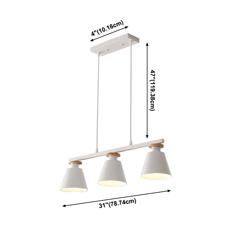 3-Lights Metal Island Chandelier Lights Modern Style Bell Flush Mount Chandelier