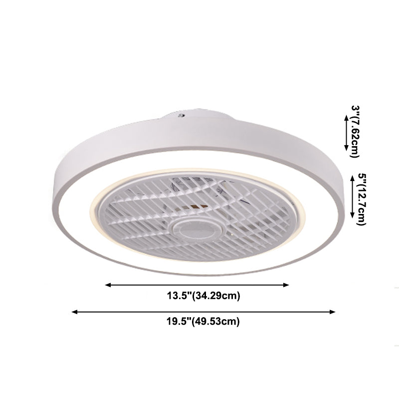 Moderne minimalistische LED -Makkaron Deckenventilator Leichter Eisenkreisendeckenleuchte mit Acrylschatten
