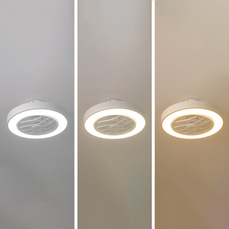 Moderne minimalistische LED -Makkaron Deckenventilator Leichter Eisenkreisendeckenleuchte mit Acrylschatten