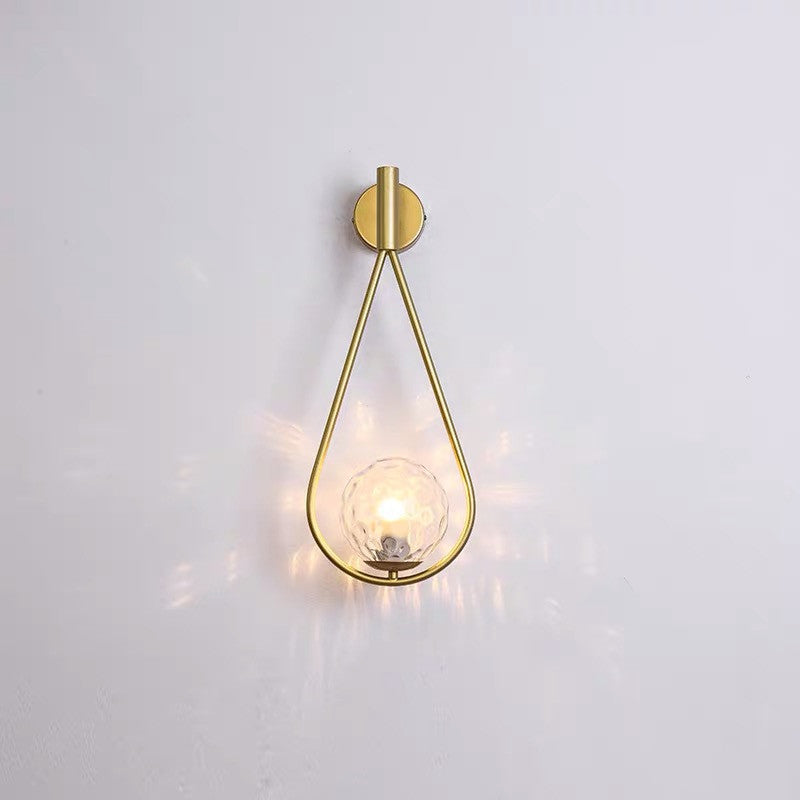 Modern Creative Globe Wall Lamp Wrought Iron Indoor Wall Light with Glass Shade