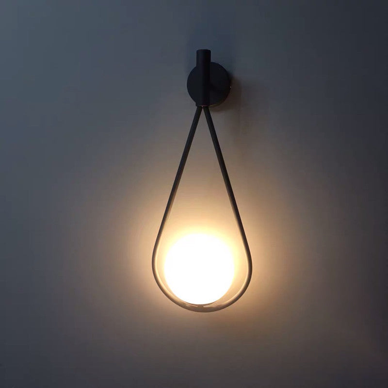 Modern Creative Globe Wall Lamp Wrought Iron Indoor Wall Light with Glass Shade