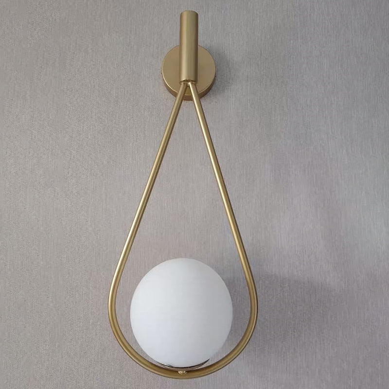 Modern Creative Globe Wall Lamp Wrought Iron Indoor Wall Light with Glass Shade