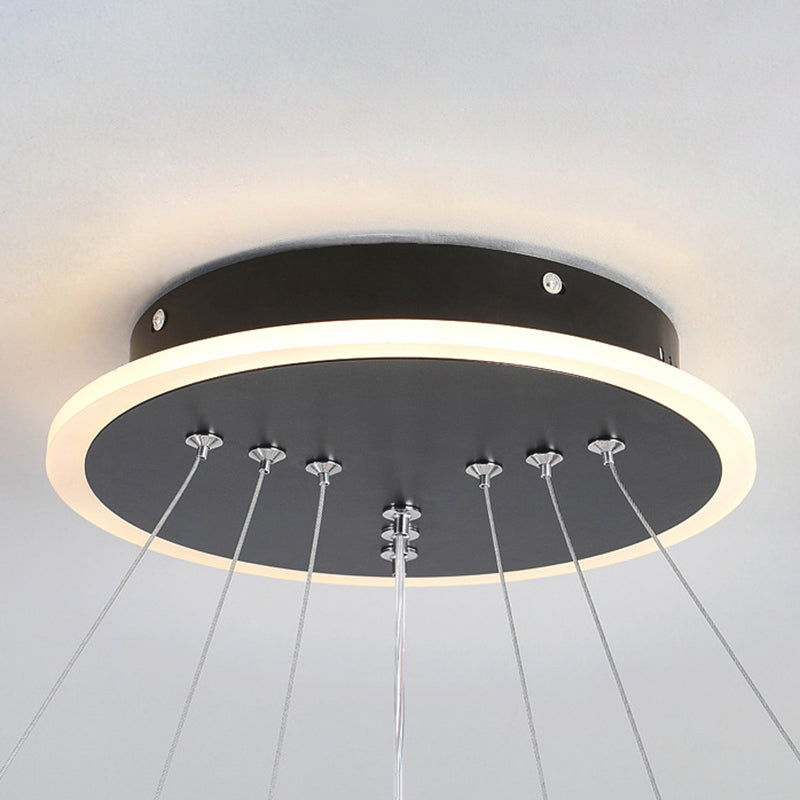 Acrylic 3-Lights Pendant Lighting Fixtures Modern Style Geometric Chandelier Lights