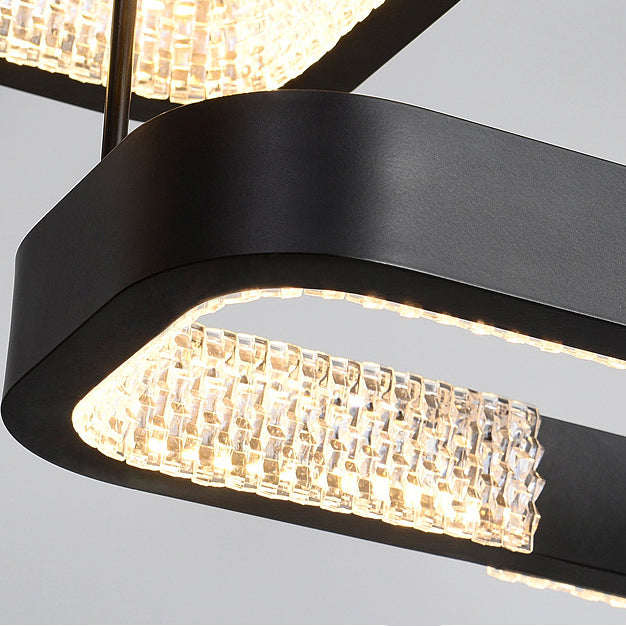 Acrylic 3-Lights Pendant Lighting Fixtures Modern Style Geometric Chandelier Lights