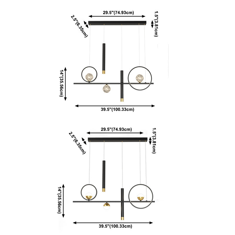 Lampade a sospensione geometrica Modern Kitchen Island Lighting Metal lampadario