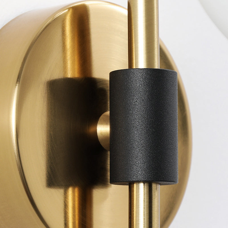 Glass Black and Gold Wall Lamp in Modern Simplicity Iron Globe Wall Light for Interior Spaces