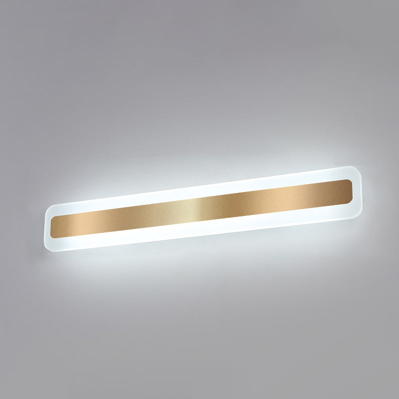 Style moderne simple 1-Light Linear Shade Mur Murce Mirror Murror Murning in Gold