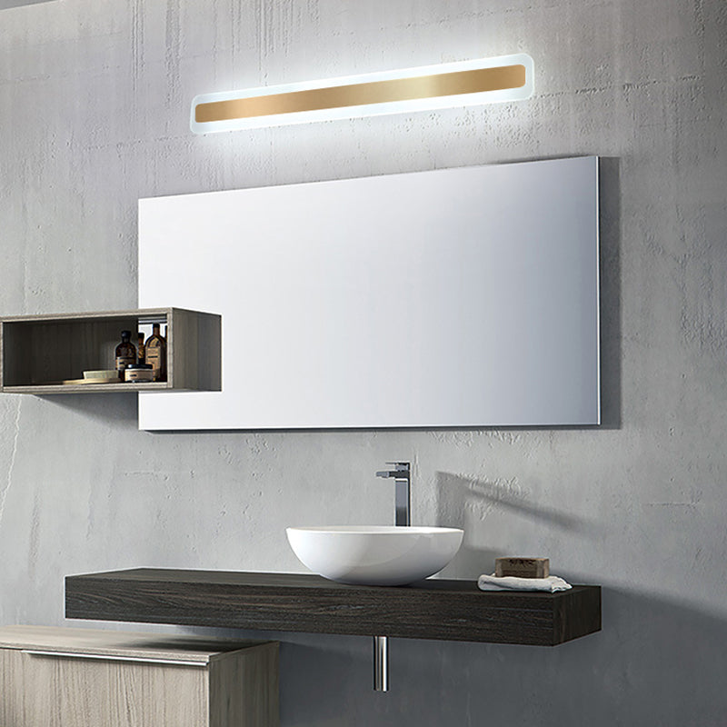 Style moderne simple 1-Light Linear Shade Mur Murce Mirror Murror Murning in Gold