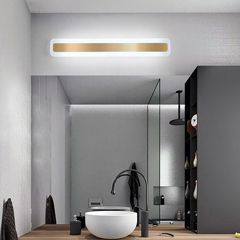 Style moderne simple 1-Light Linear Shade Mur Murce Mirror Murror Murning in Gold