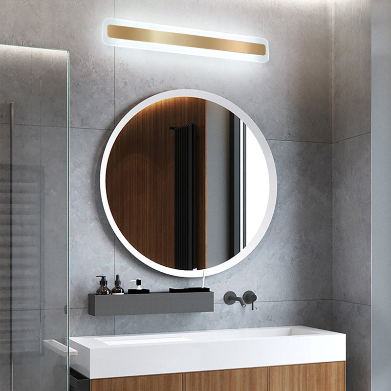 Style moderne simple 1-Light Linear Shade Mur Murce Mirror Murror Murning in Gold