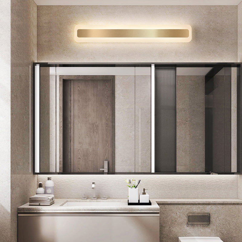 Style moderne simple 1-Light Linear Shade Mur Murce Mirror Murror Murning in Gold