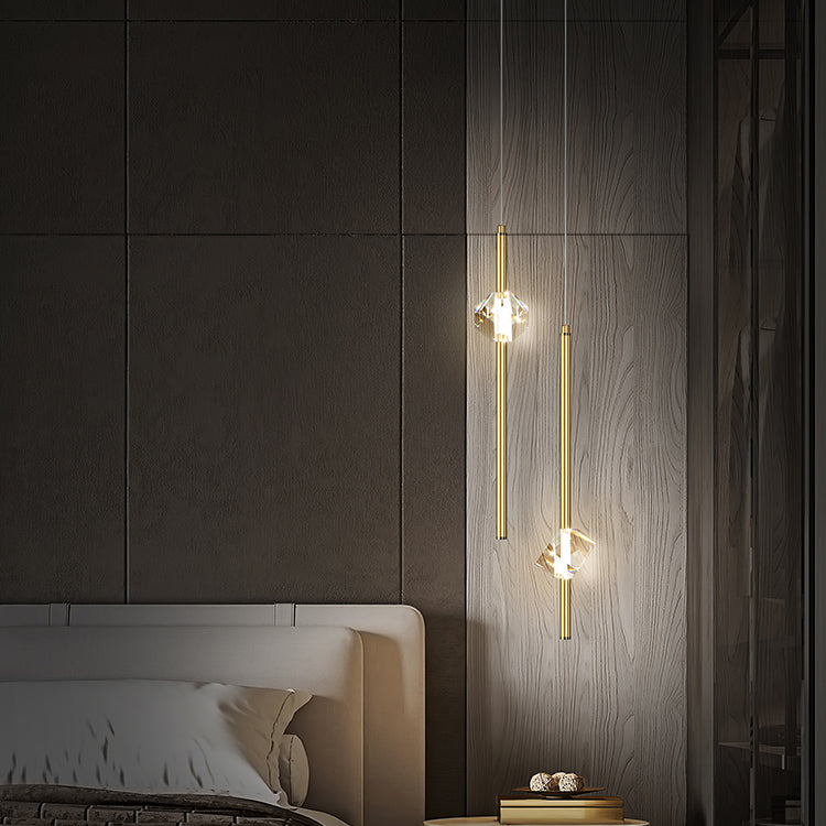 Lampade a sospensione in cristallo chiaro Modern Style Tubo Cluster Luce a sospensione