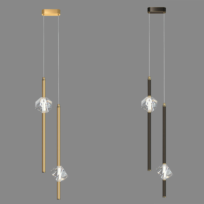 Lampade a sospensione in cristallo chiaro Modern Style Tubo Cluster Luce a sospensione