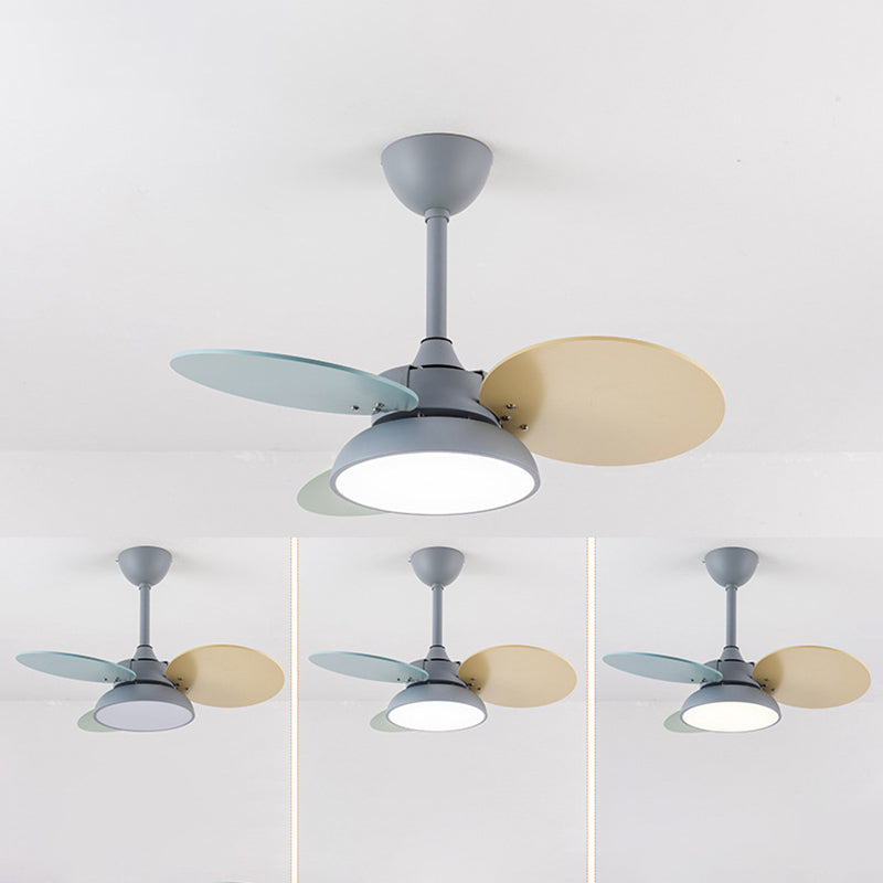 Kids Creative LED Pendant Light Wrought Iron Indoor Fan Chandelier with Acrylic Shade