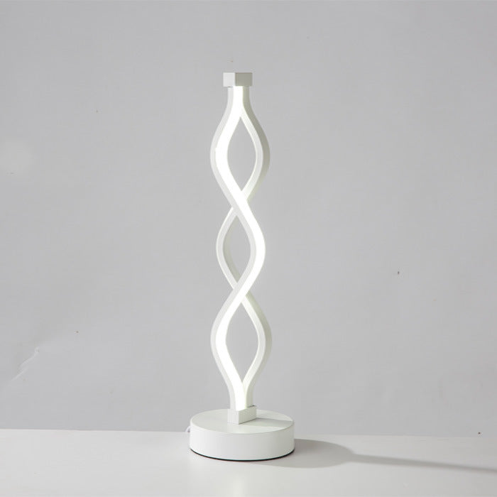 Lampade da comodino moderne con luce da tavolo lineare Lampade da comodino a 2 luci in metallo