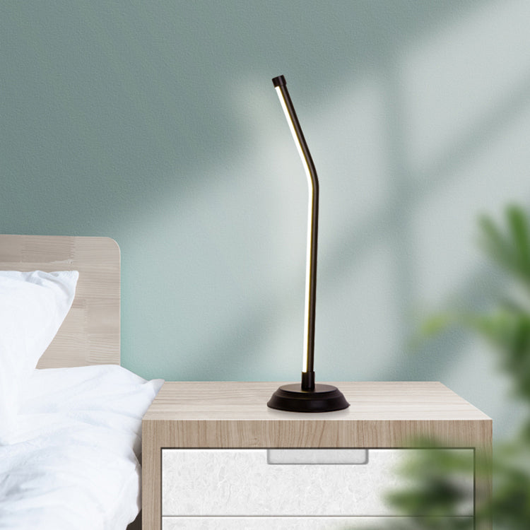 1 Light Linear Nightstand Lamps Modern Bedside Lamps Metal Night Table Lamp