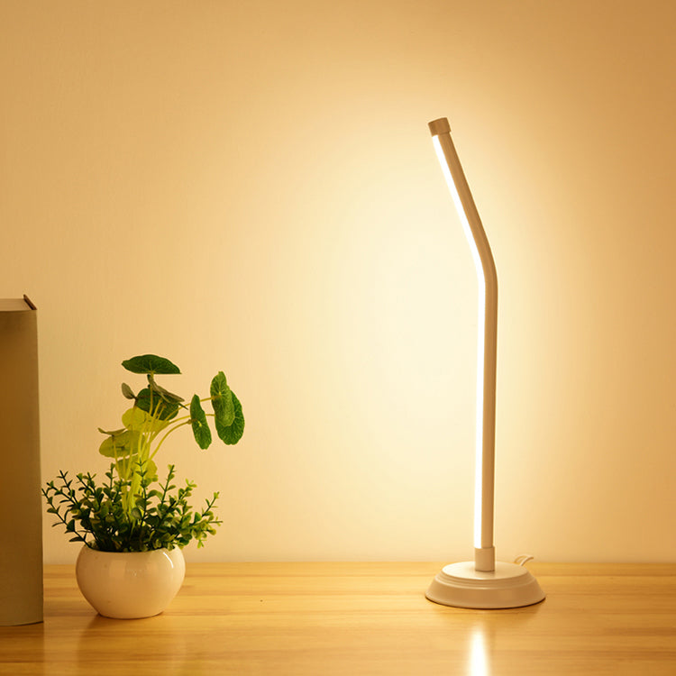 1 Light Linear Nightstand Lamps Modern Bedside Lamps Metal Night Table Lamp