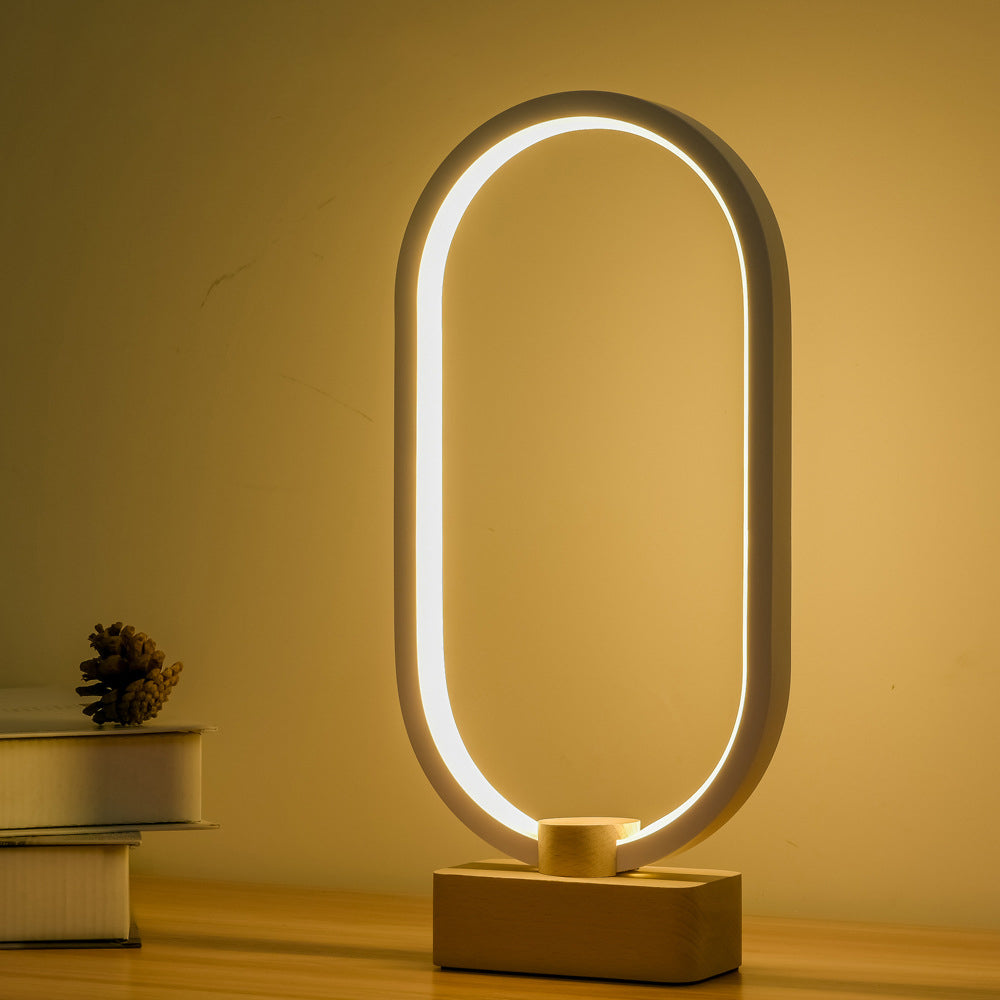 Lampade da comodino lineari Lampade da comodino moderne Lampada da comodino in metallo a 1 luce in bianco