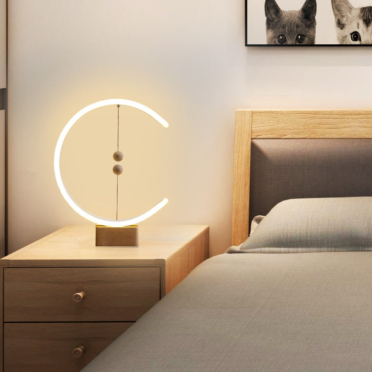 Linear Table Light Modern Bedside Lamps Metal 1 Light Table Lamp in White