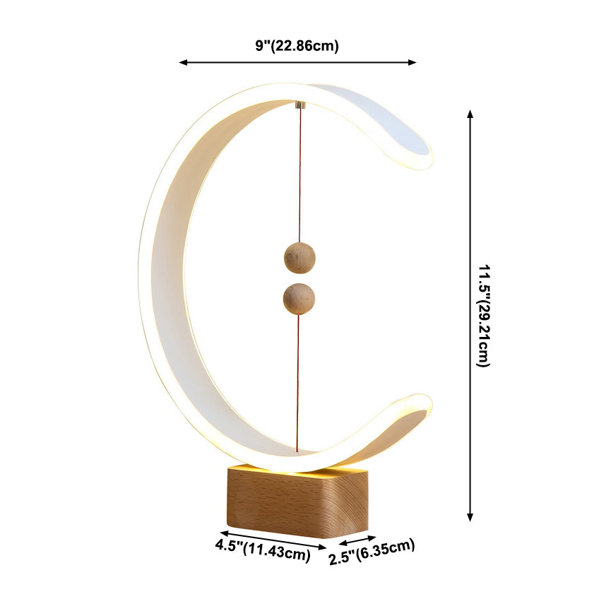 Linear Table Light Modern Bedside Lamps Metal 1 Light Table Lamp in White