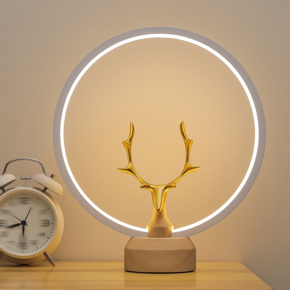 Linear Table Lamp Modern Nightstand Lamps Metal 1 Light Night Table Lamps in White