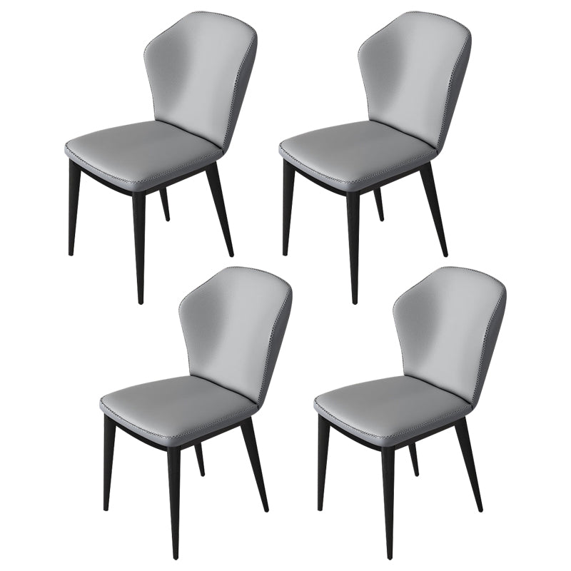 Modern Polyurethane Dining Chair 17'' Wide Wingback Side Chair for Home Use