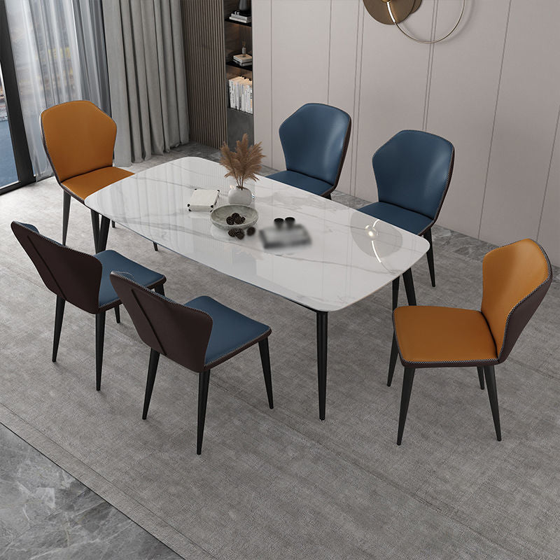 Modern Polyurethane Dining Chair 17'' Wide Wingback Side Chair for Home Use