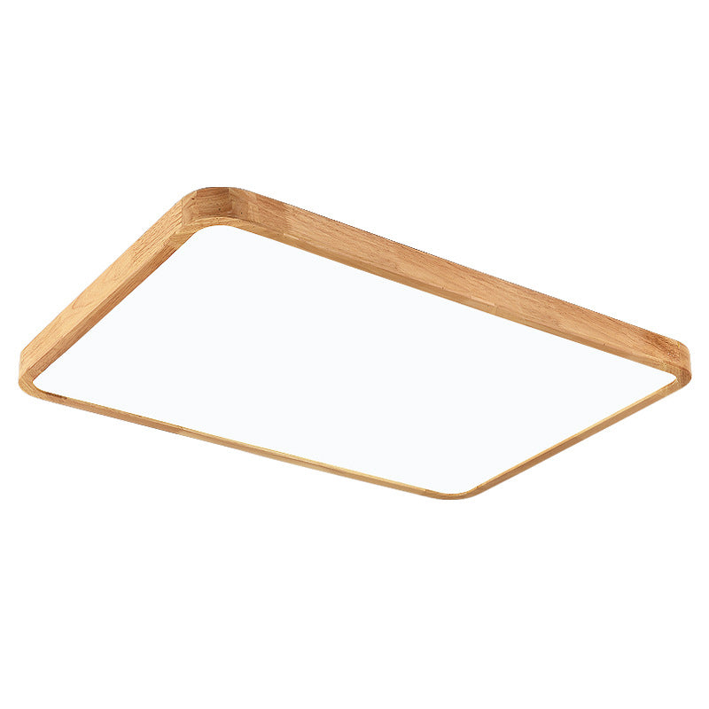 1-Light Wood Ceiling Light Fixtures Modern Style Geometric Semi Flush Mount Lighting