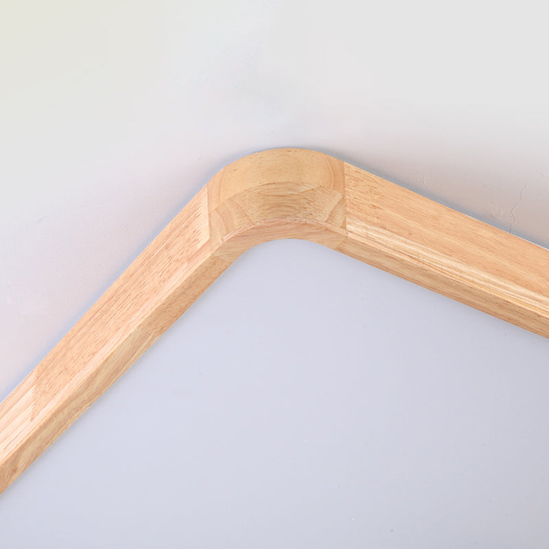 1-Light Wood Ceiling Light Fixtures Modern Style Geometric Semi Flush Mount Lighting