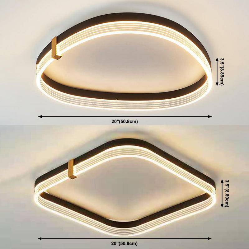 Luminaires encastrés de style moderne Ring Plafonniers encastrés à LED en acrylique à 1 lumière